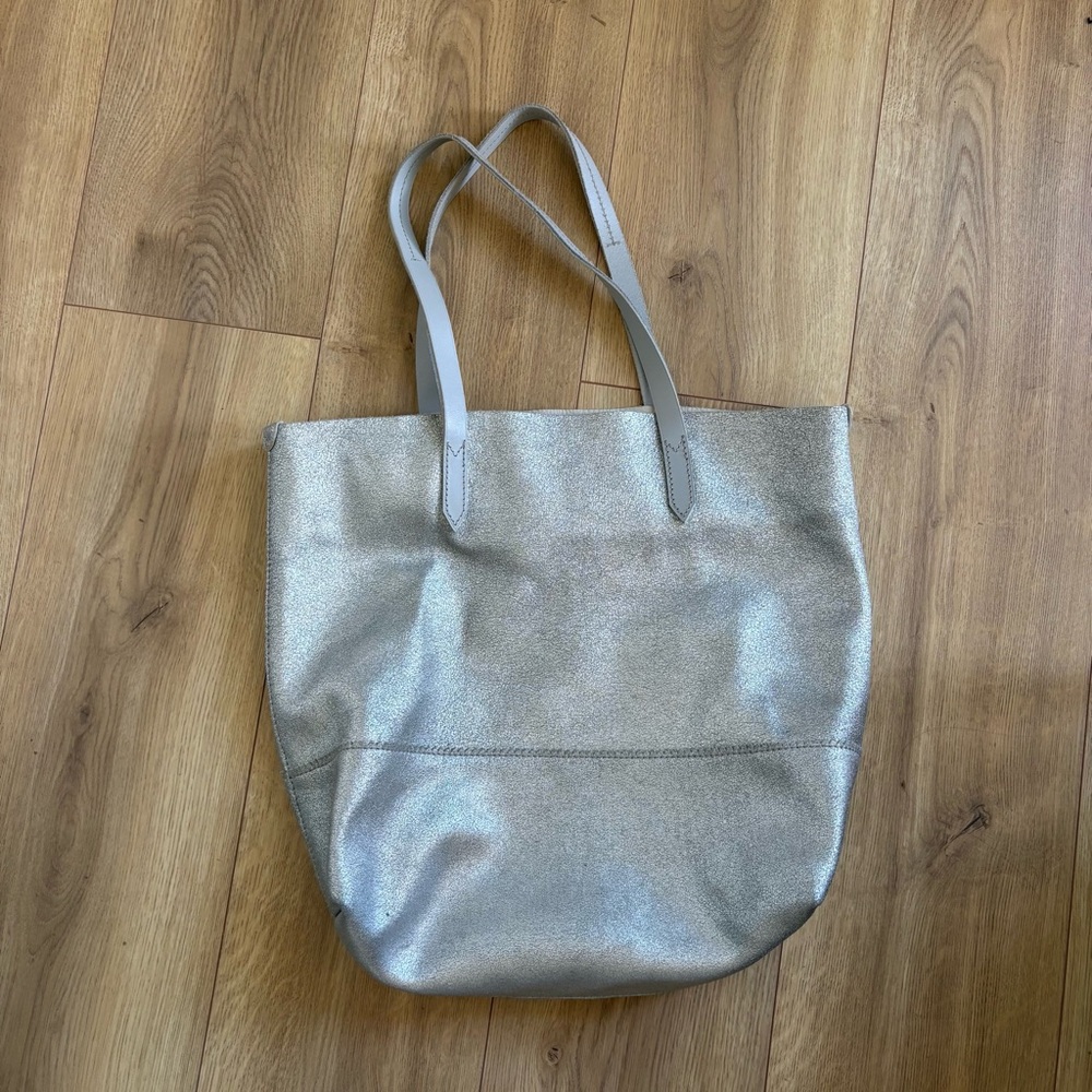 J Crew Silver Tote Bag
